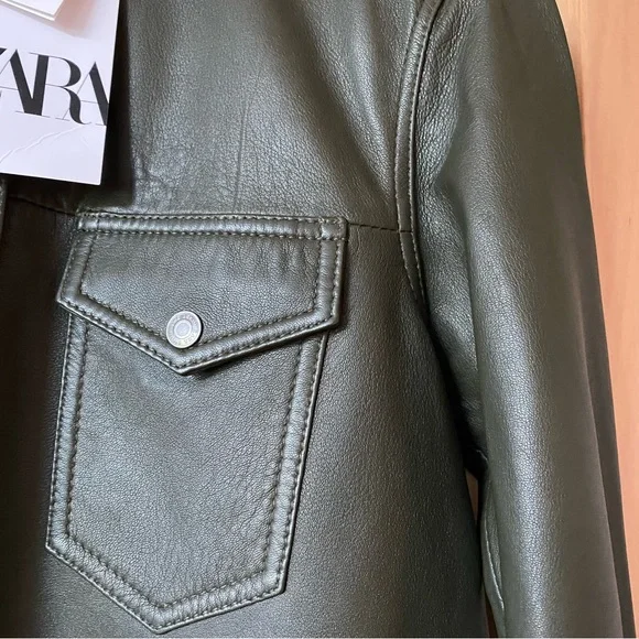 Zara leather over shirt jacket - Picture 5 of 5
